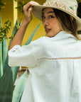ハシゴレースシャツ - WHT
