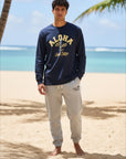 アロハアーチ長袖Tシャツ - NVY