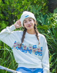 フロントバンドハイビスカスプリントスウェット - WHT