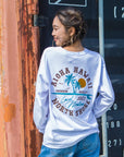 アロハハワイサークル刺繍ロングTシャツ - WHT
