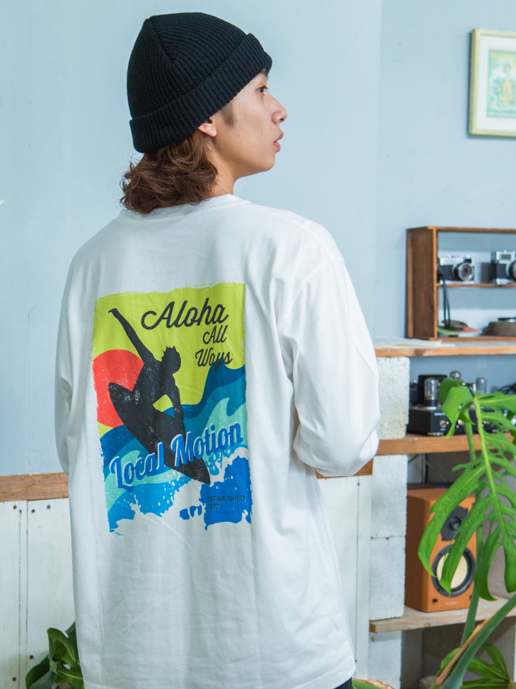 サーフレトログラフィック長袖Tシャツ - WHT – ローカルモーション公式