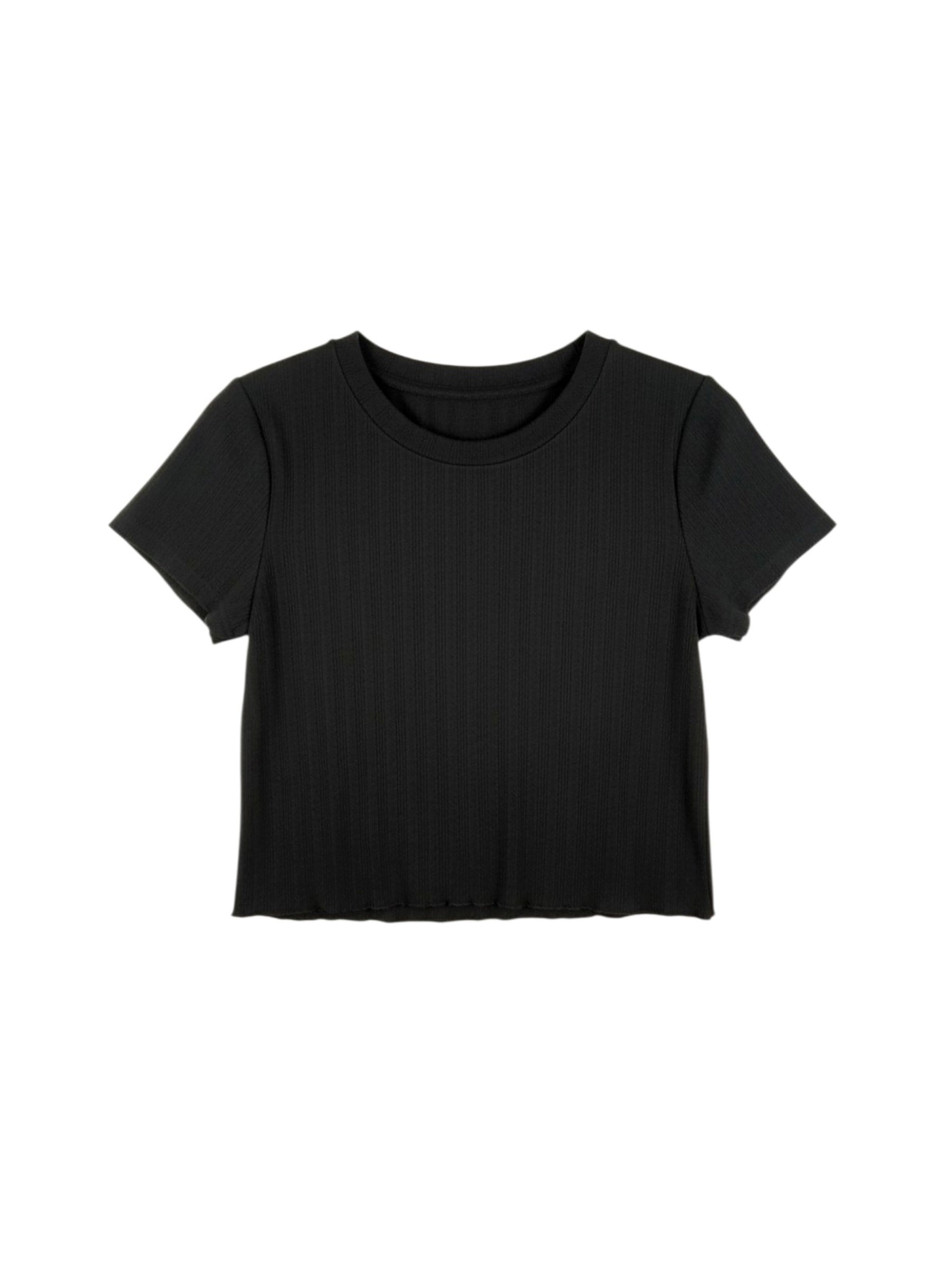 ルルドール　リボンインナーTシャツ　ブラック ランダムリブフィットTシャツ - BLK – ローカルモーション公式