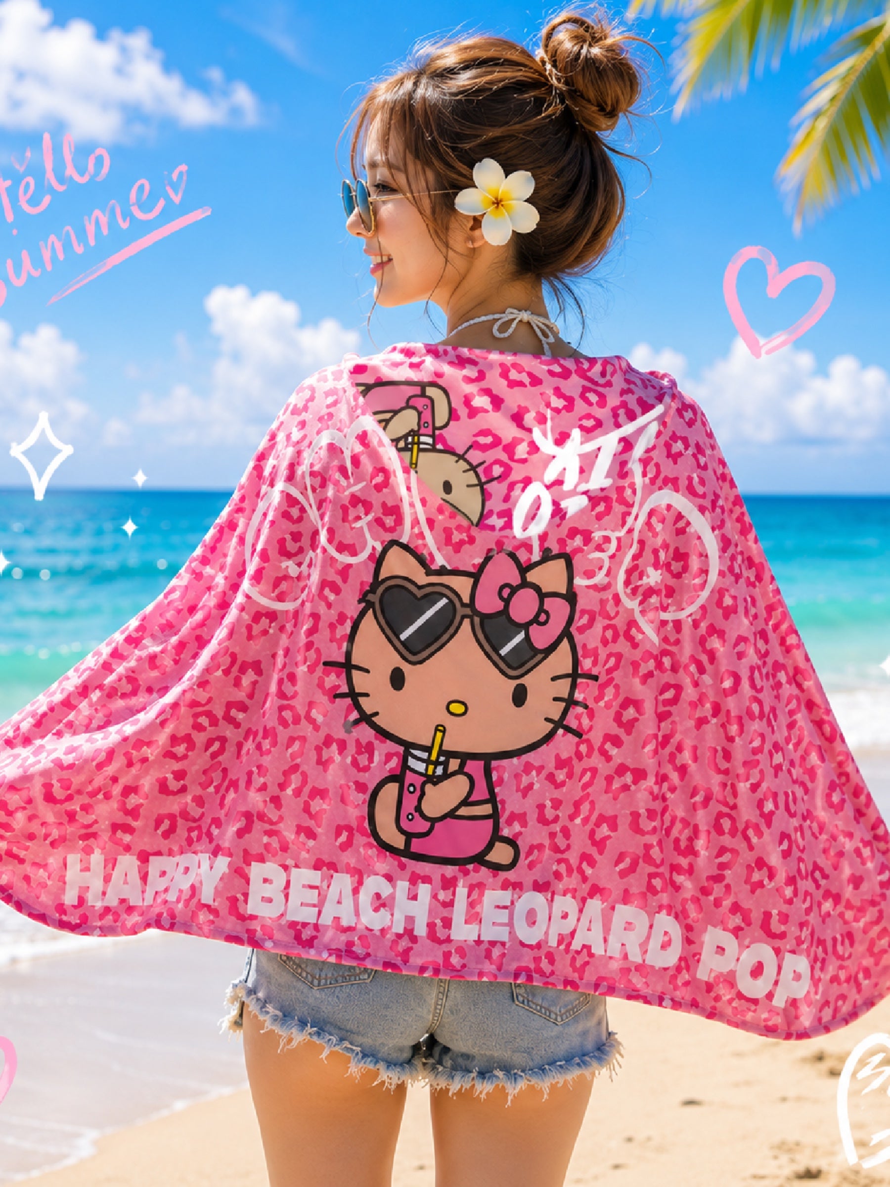 KITTY 冷間タオルポンチョ 日焼けLEOPARD - PK – ローカルモーション