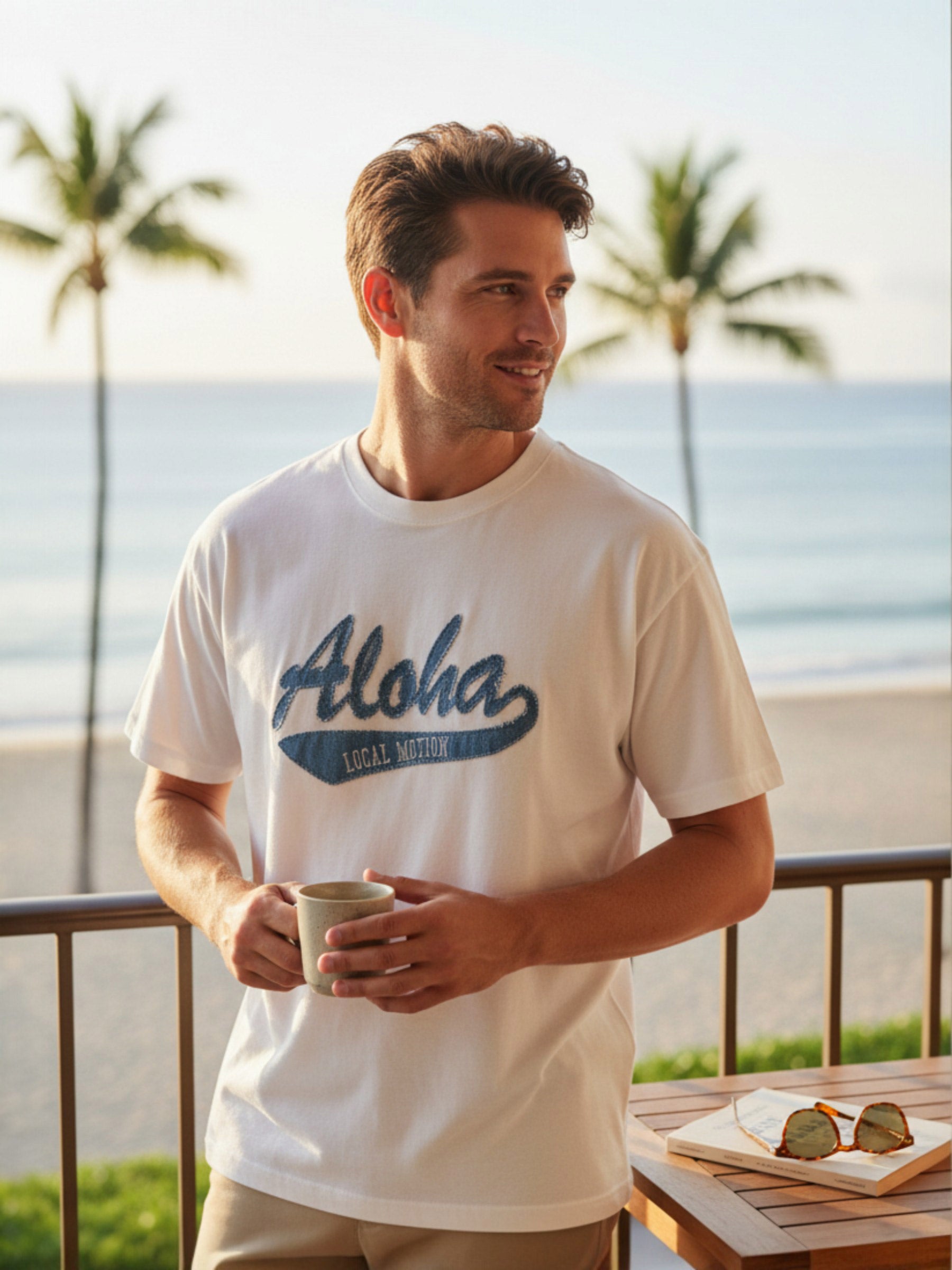 アロハデニム貼り付けTシャツ - WHT – ローカルモーション公式