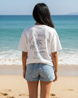 スラブ刺繍Tシャツ - WHT