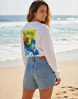 サーフレトログラフィック長袖Tシャツ - WHT