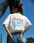 アロハオールウェイズステッチTシャツ - WHT