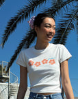 ハイビスカスプリントTシャツ - WHT
