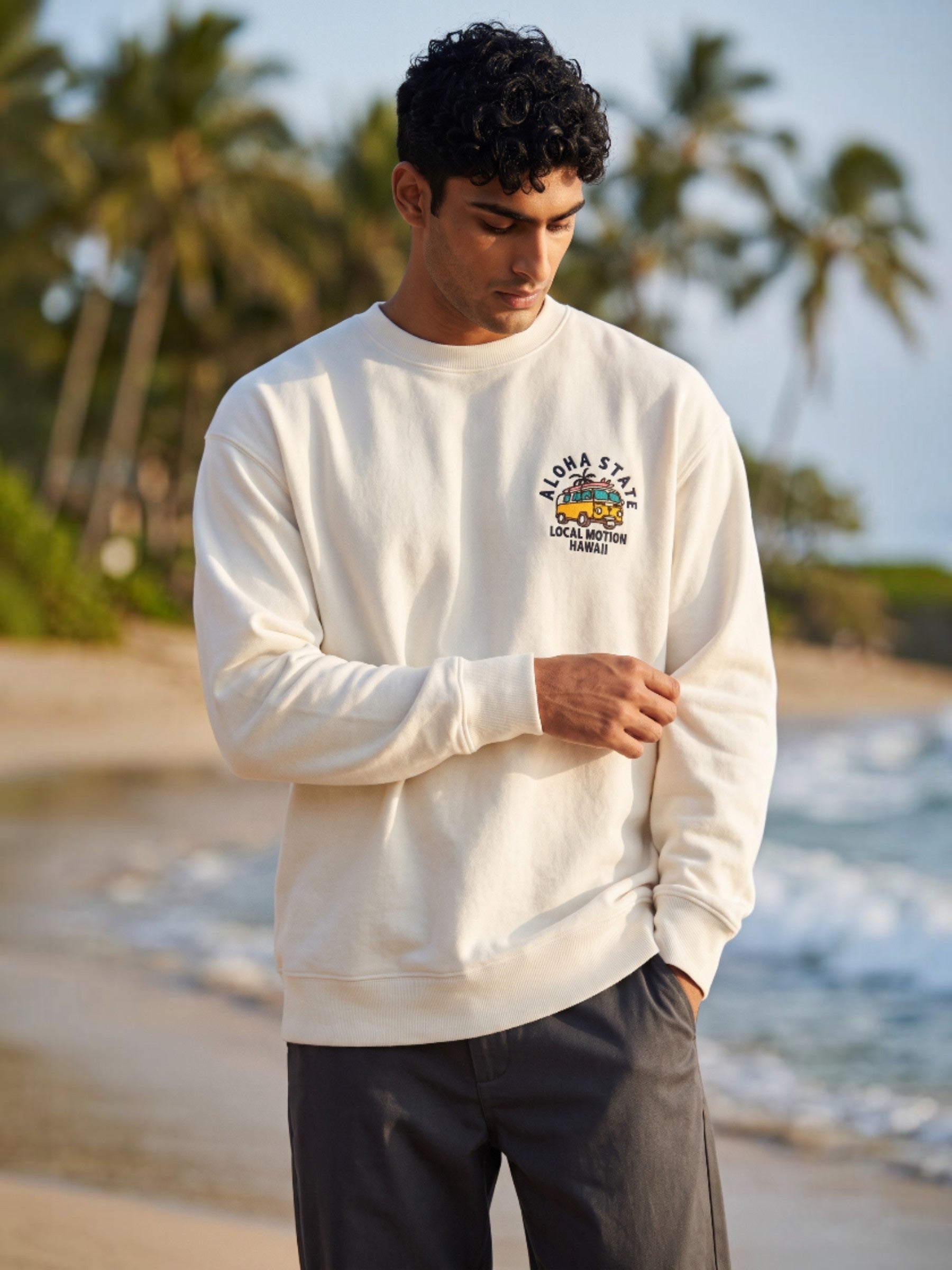 バスサークルサガラ刺繍スウェット - WHT – ローカルモーション公式 