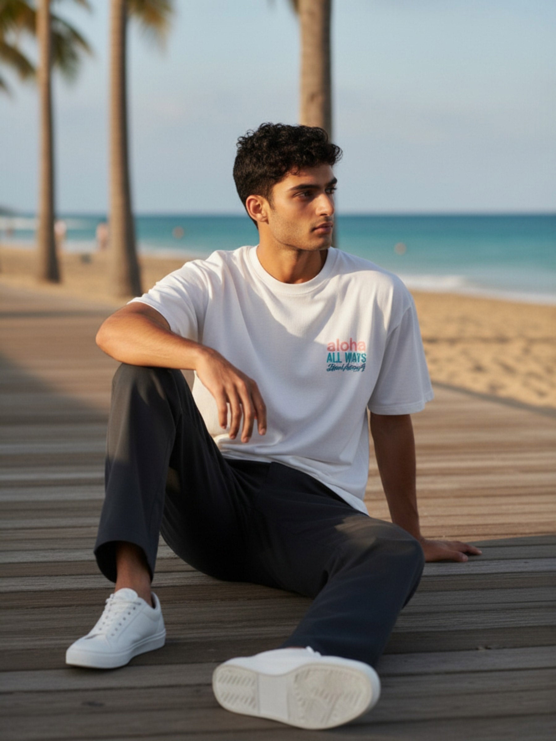 アロハオールウェイズステッチTシャツ - WHT – ローカルモーション公式