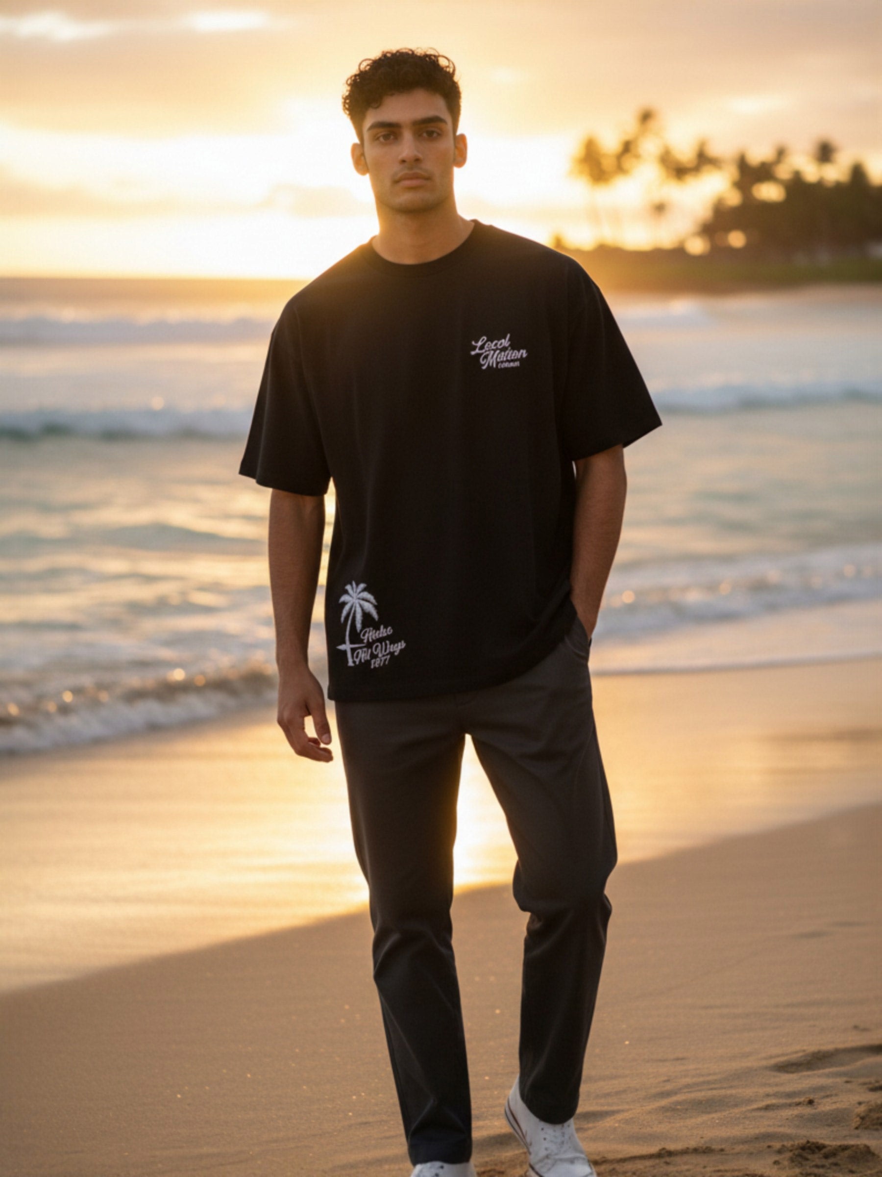 スラブ刺繍Tシャツ - BLK – ローカルモーション公式オンラインストア
