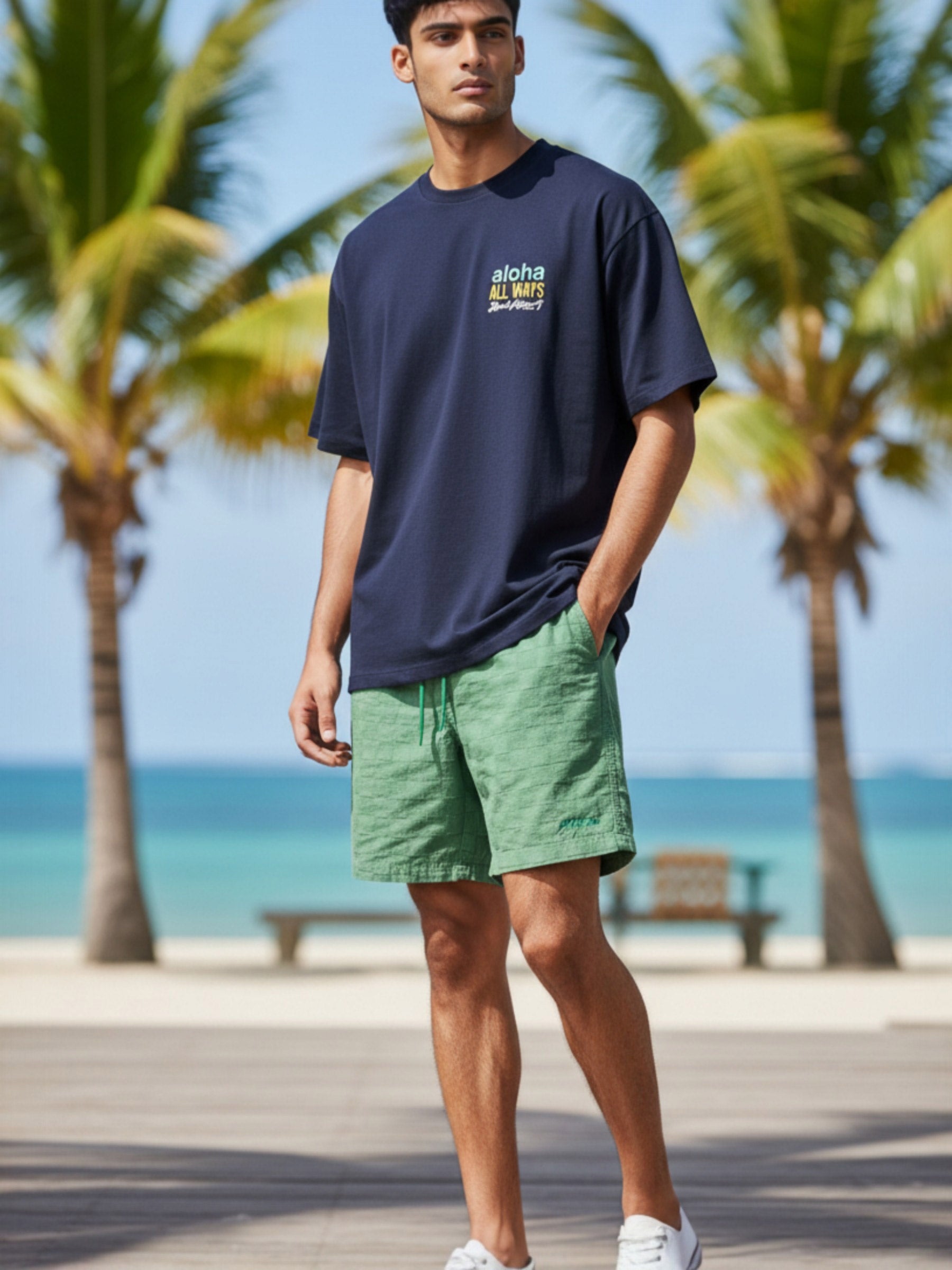 アロハオールウェイズステッチTシャツ - NVY – ローカルモーション公式