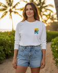 サーフレトログラフィック長袖Tシャツ - WHT