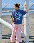 スティッチアーチプリントTシャツ - NVY