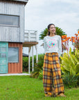 ラメプリントフライスミニ長袖Tシャツ - WHT