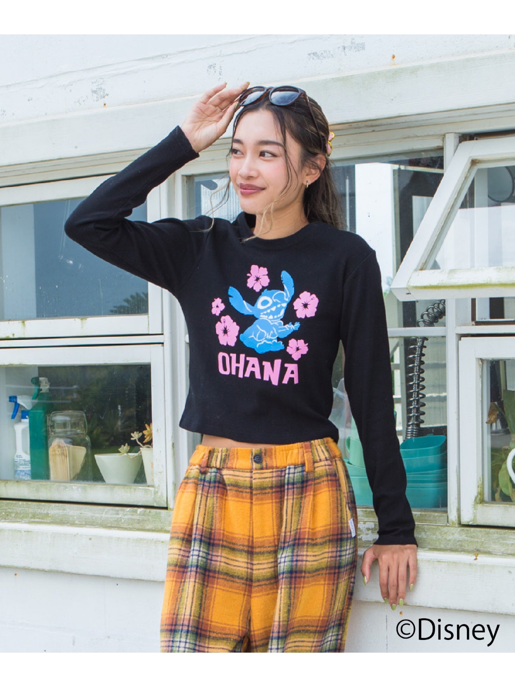 スティッチハイビスカスミニ長袖Tシャツ - BLK – ローカルモーション