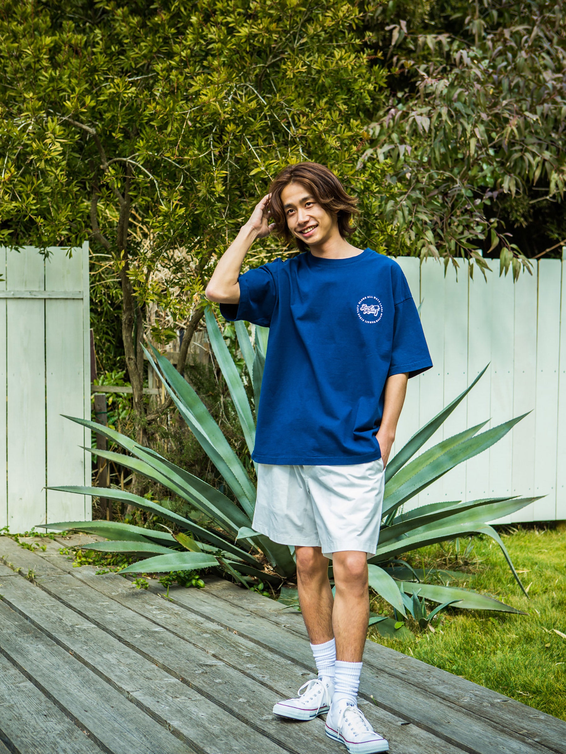 サークルデニム貼り付けTシャツ - NVY – ローカルモーション公式