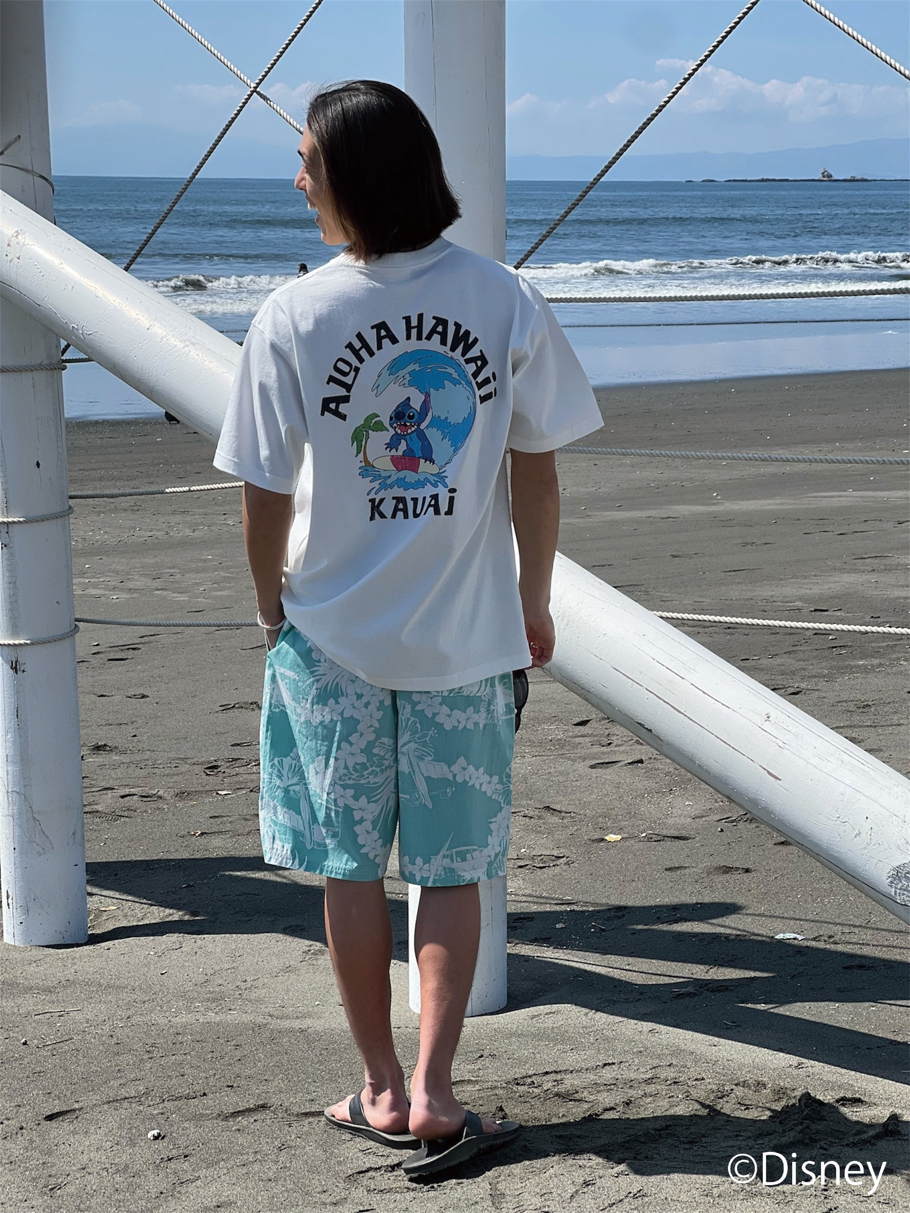 スティッチアーチプリントTシャツ - WHT – ローカルモーション公式 