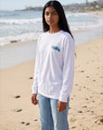 オーバルパームツリー長袖Tシャツ - WHT