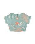 ヘンプレーヨンリボンTシャツ - BLU