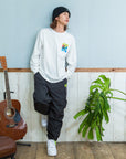 サーフレトログラフィック長袖Tシャツ - WHT