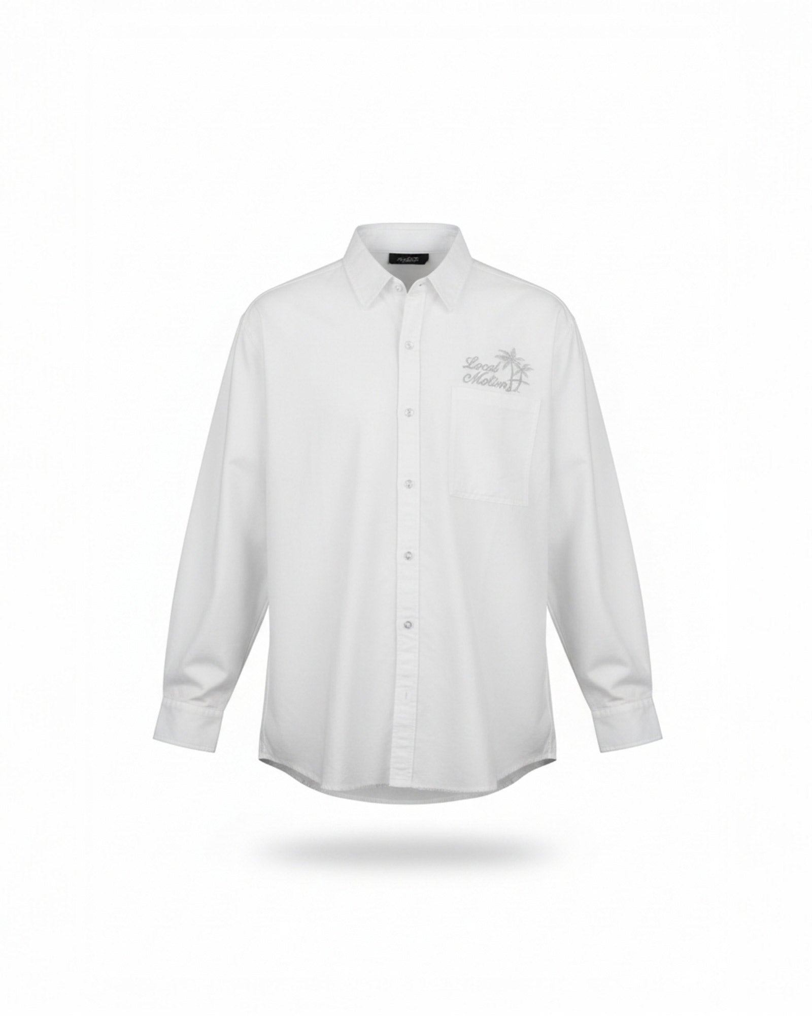 ommo ホワイト 長袖シャツ ロゴ刺繍 オックスフォード刺繍 長袖シャツ – ローカルモーション公式オンライン