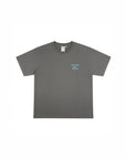 ハイビスカス刺繍スラブTシャツ - GRY