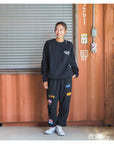 スティッチ刺繍スウェット - BLK