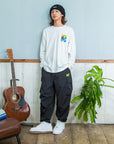 サーフレトログラフィック長袖Tシャツ - WHT