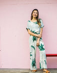 ヘンプレーヨンロングパンツ - GRN