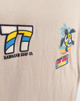 ホヌ柄切リ貼リワッペンTシャツ