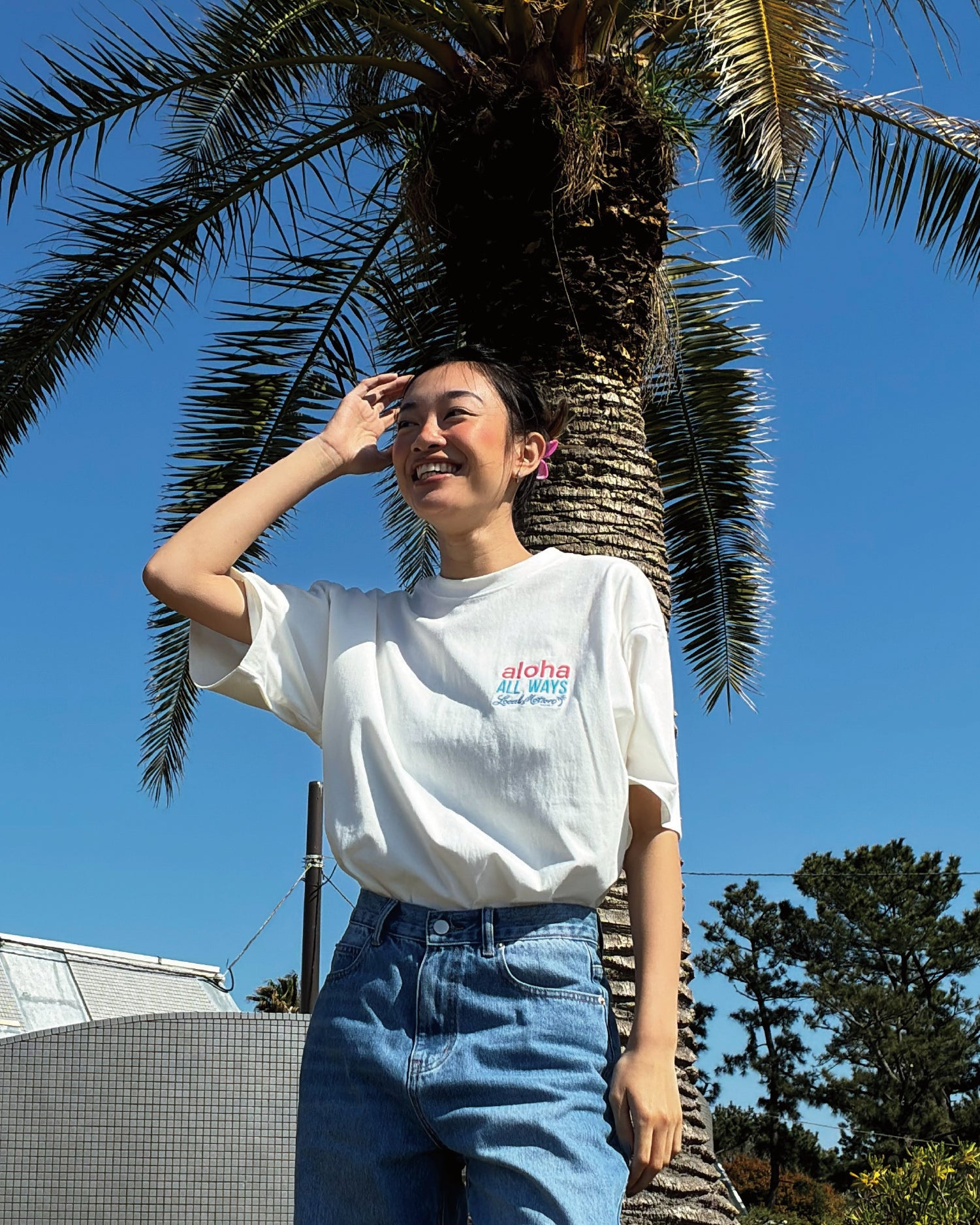 アロハオールウェイズステッチTシャツ - WHT – ローカルモーション公式