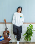 サーフレトログラフィック長袖Tシャツ - WHT