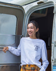 サーフドッグアーチ長袖Tシャツ - WHT