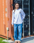 アロハハワイサークル刺繍ロングTシャツ - WHT