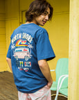 バス柄切リ貼リワッペンTシャツ