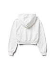 ステッチロゴクロップドジップフーディー - WHT
