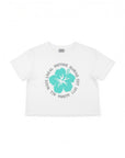 ハイビスカスサークルステッチTシャツ - WHT