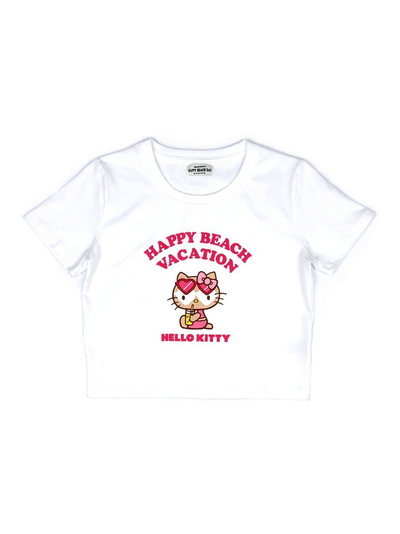 クロップドTシャツ KITTY WHT