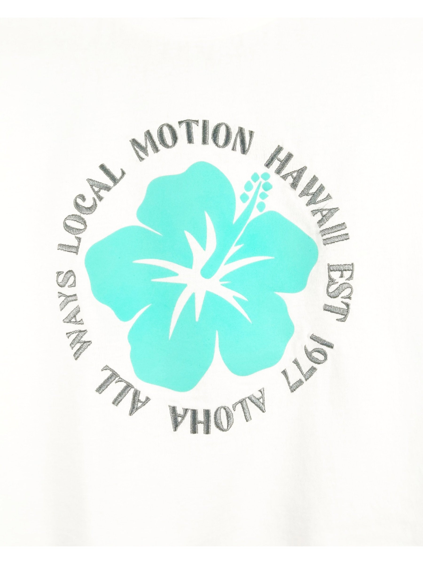 ハイビスカスサークルステッチTシャツ - WHT