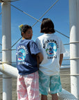 スティッチアーチプリントTシャツ - NVY