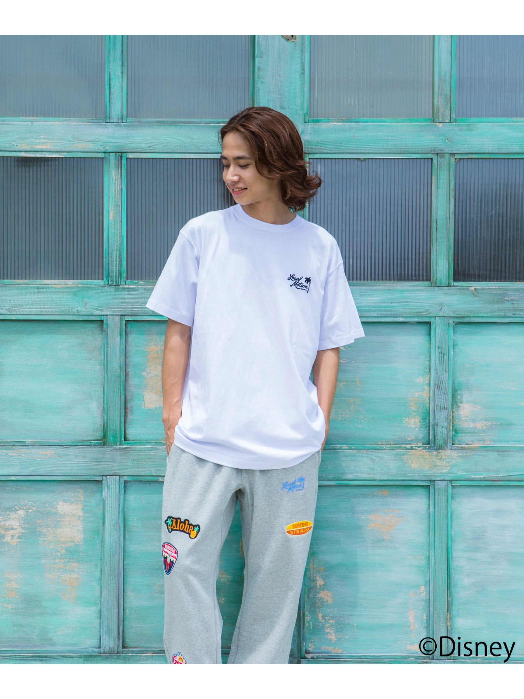 スティッチサガラ刺繍Tシャツ - WHT