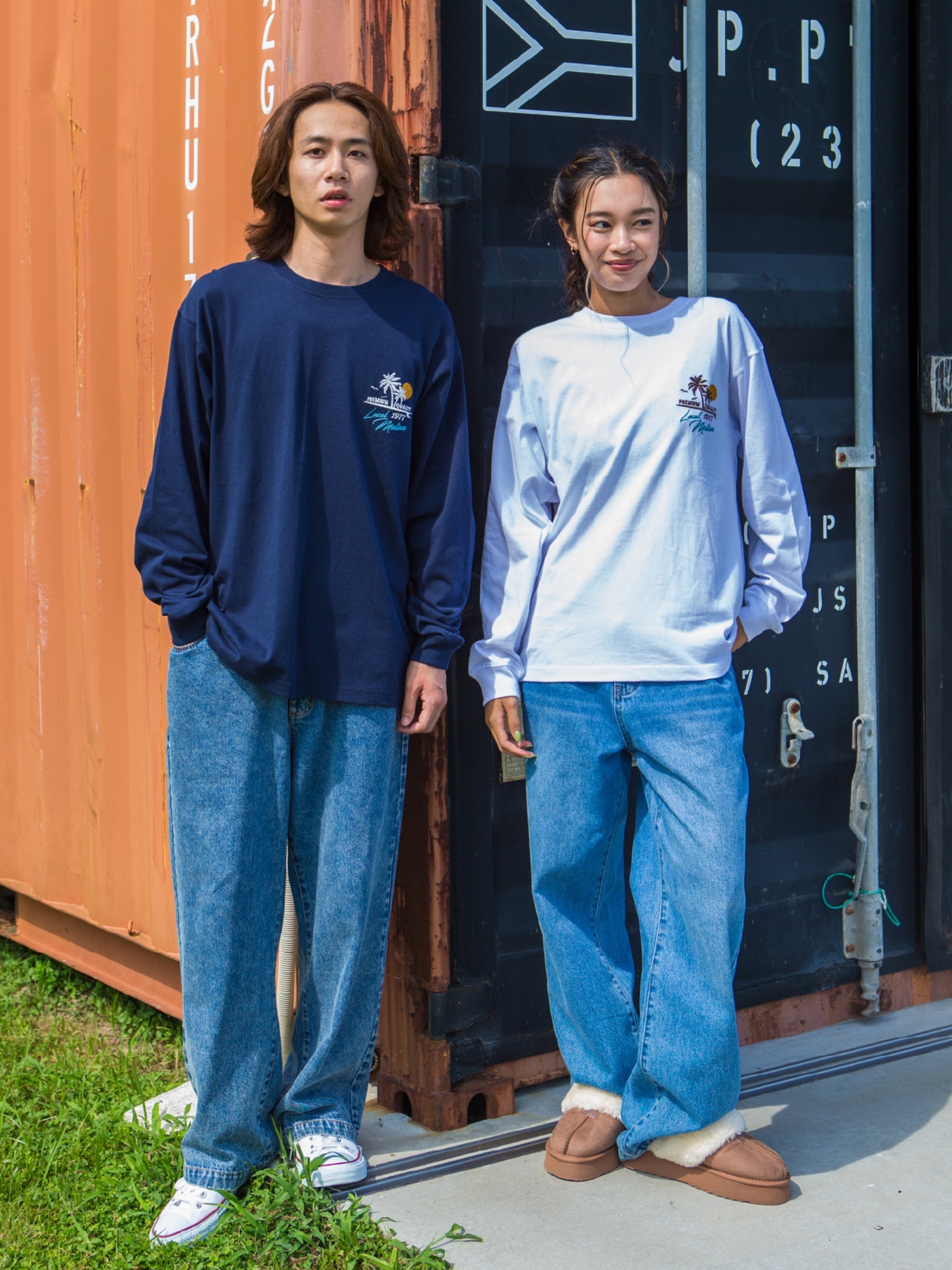 アロハハワイサークル刺繍ロングTシャツ - KNVY