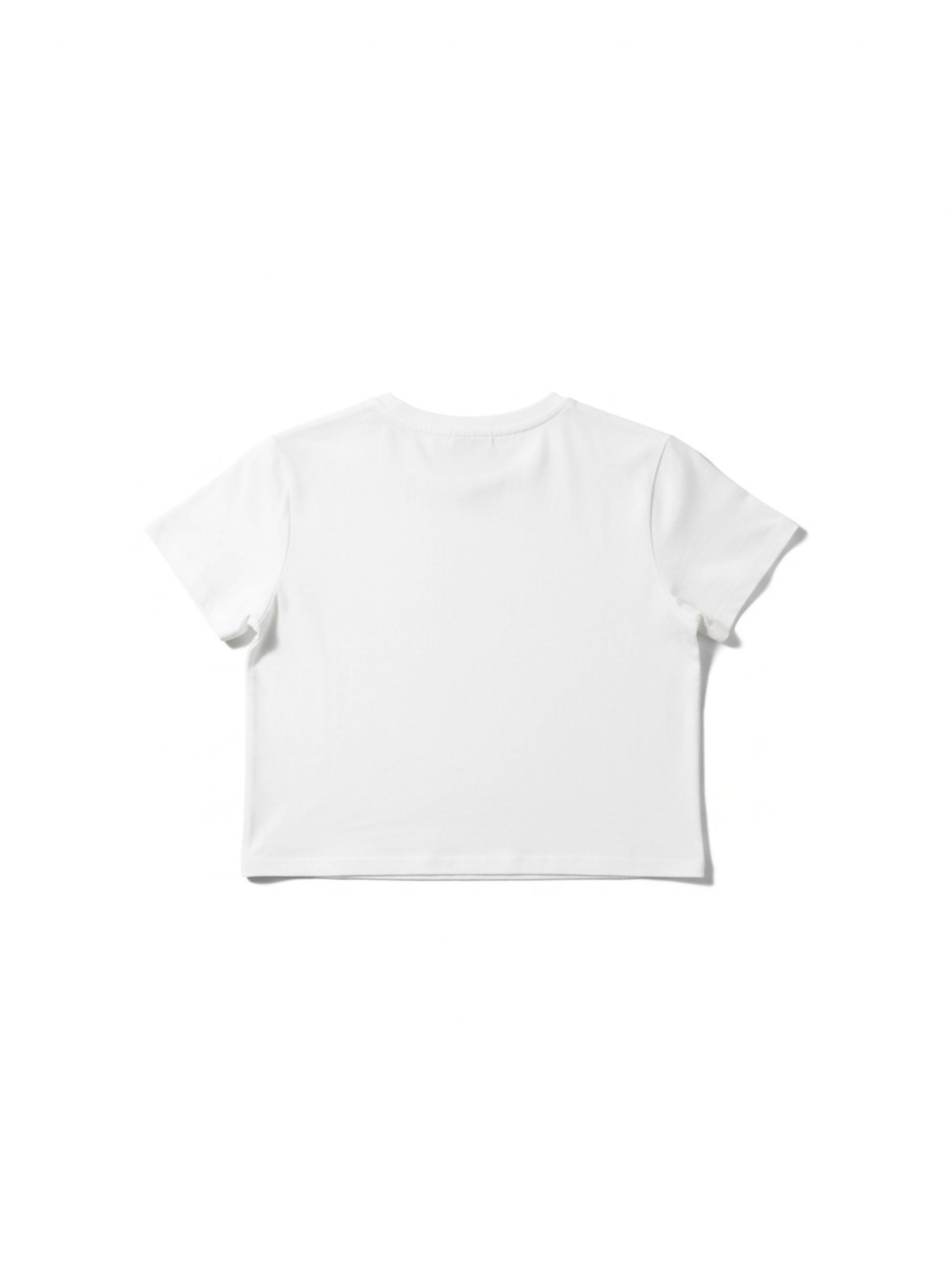 ハイビスカスサークルステッチTシャツ - WHT