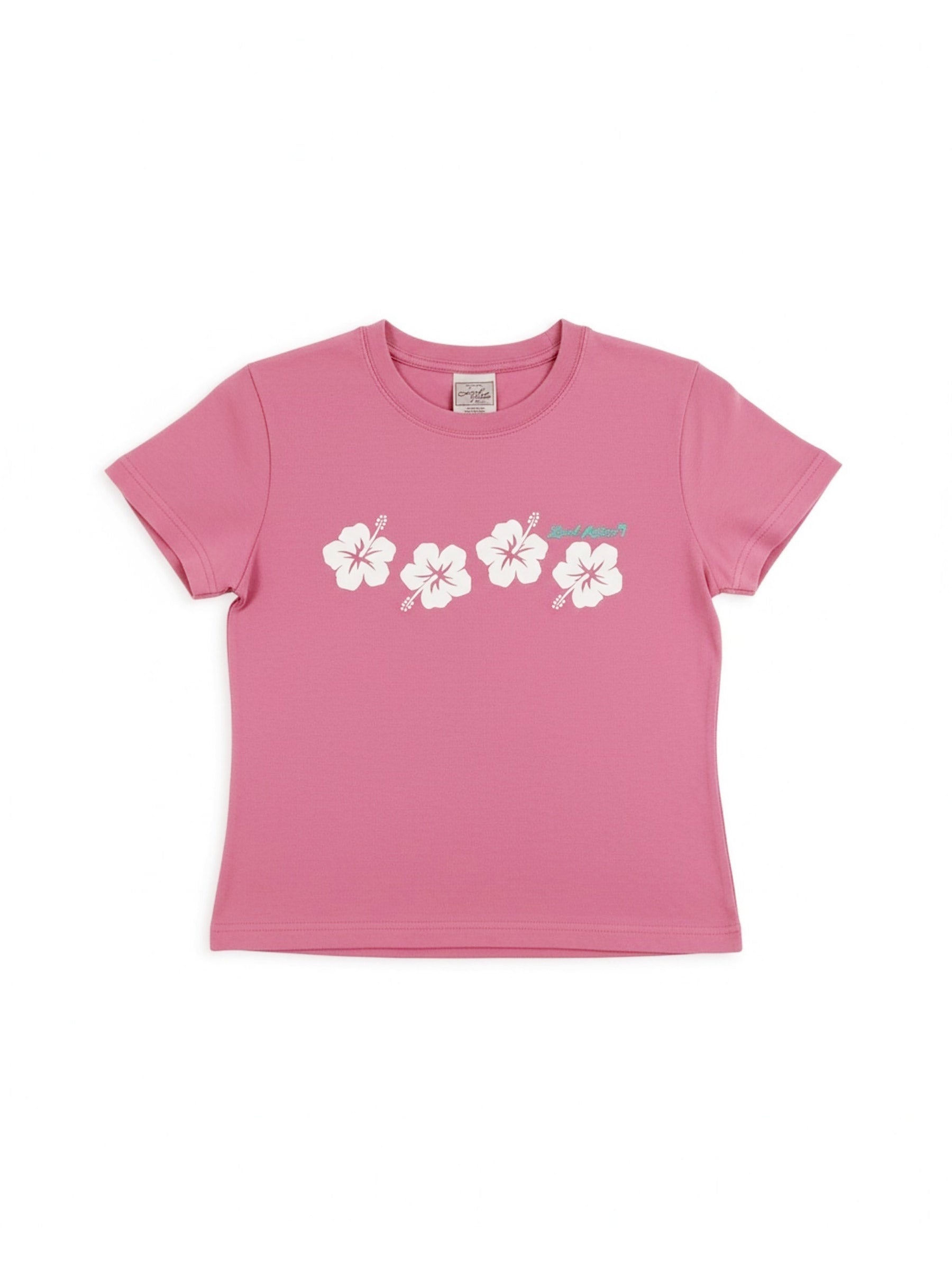 ハイビスカスプリントTシャツ - PNK