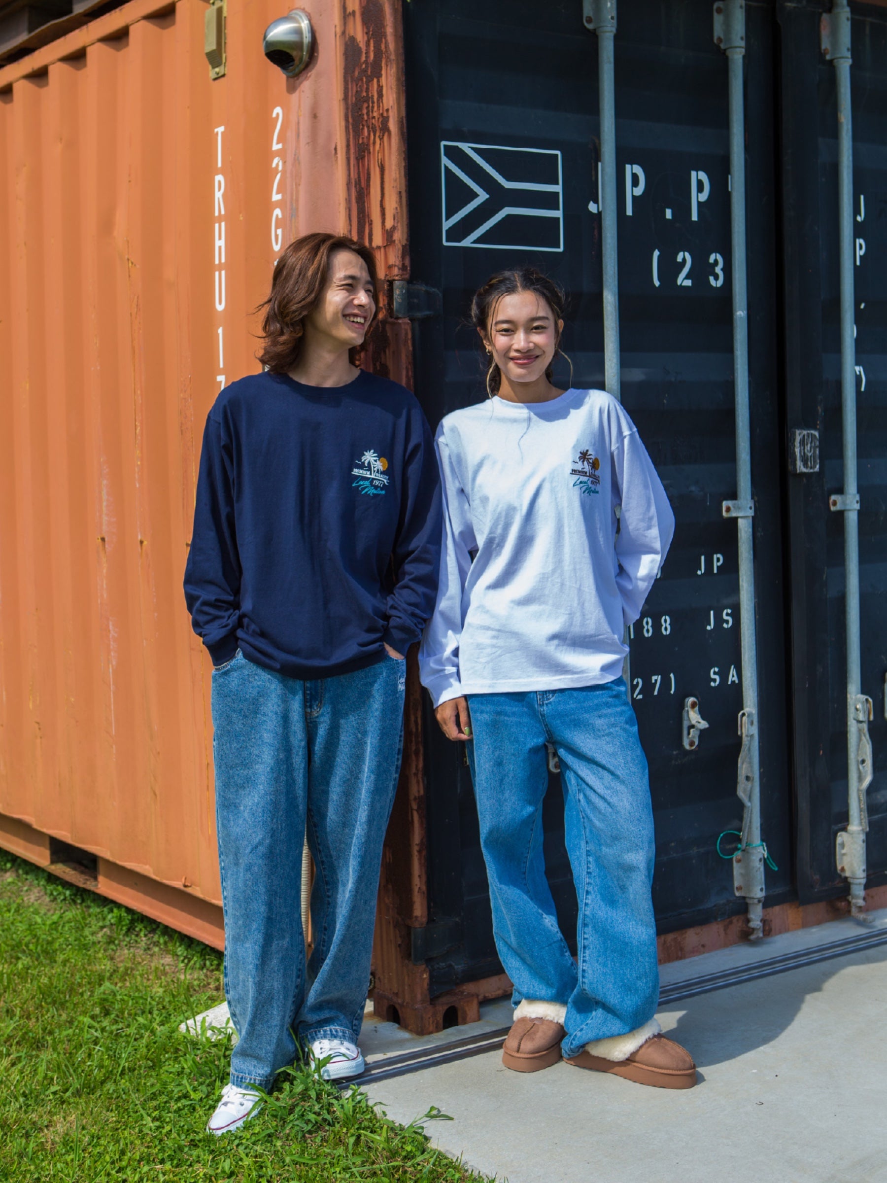 アロハハワイサークル刺繍ロングTシャツ - KNVY