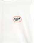オーバルオリジナルロゴステッチTシャツ - WHT