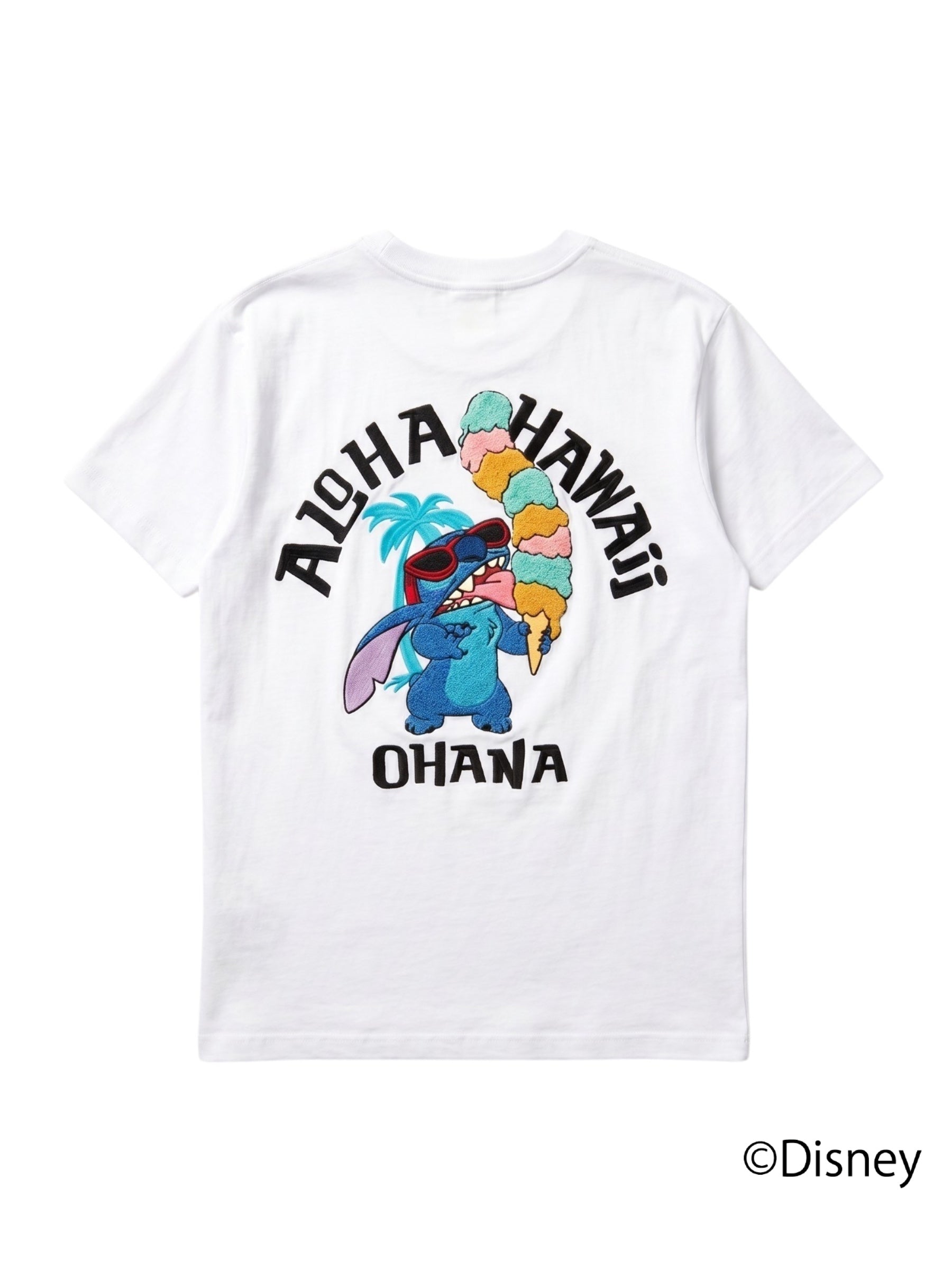 スティッチサガラ刺繍Tシャツ - WHT