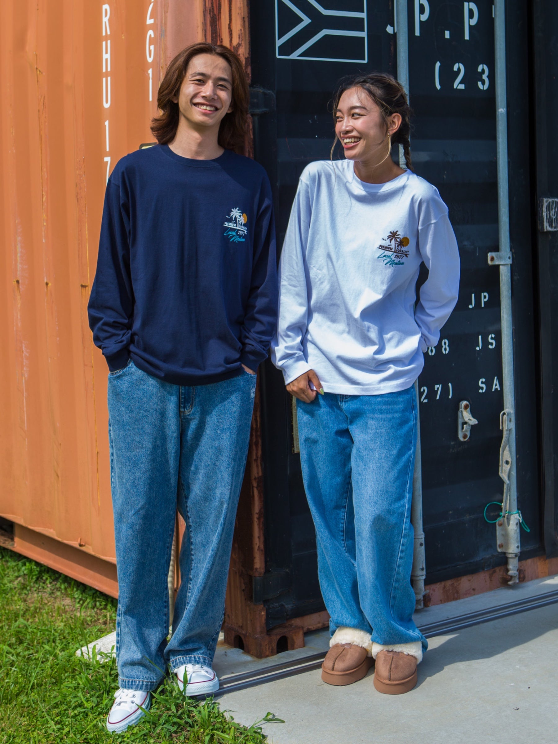 アロハハワイサークル刺繍ロングTシャツ - KNVY