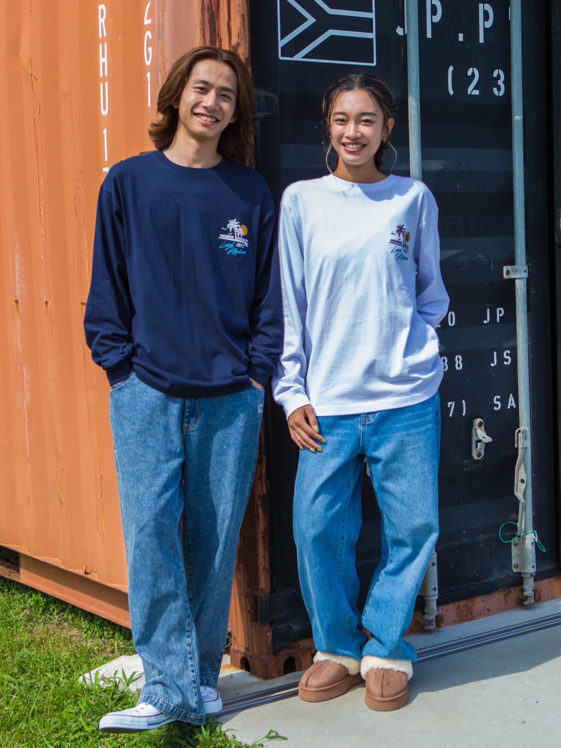 アロハハワイサークル刺繍ロングTシャツ - KNVY